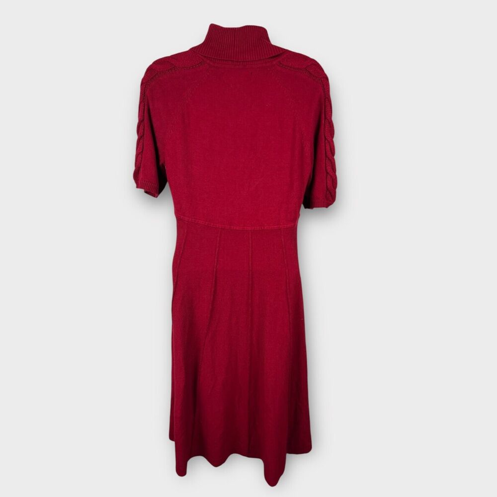 Classic Red Jones New York Sweater Dress Medium Shawl Collar‎ Knit - Picture 2 of 9